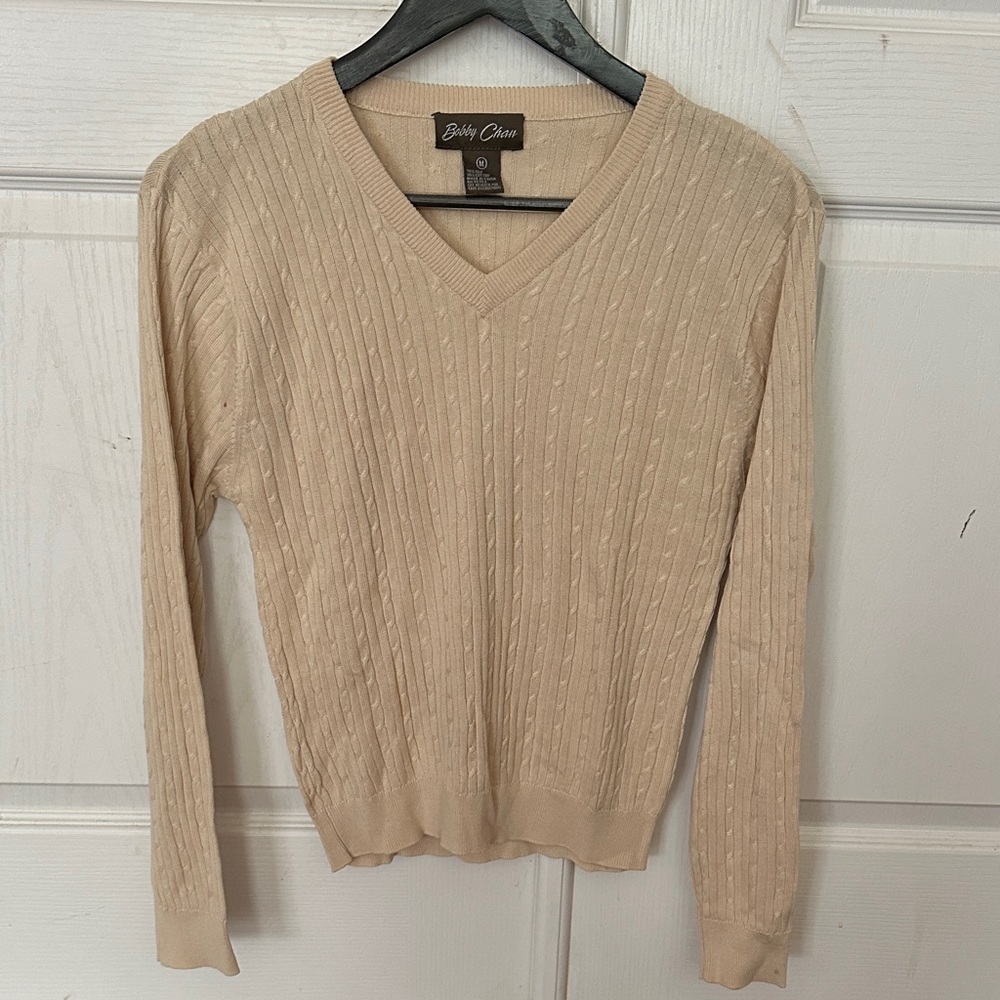Betty Clore Women's V-Neck Sweater in Cream